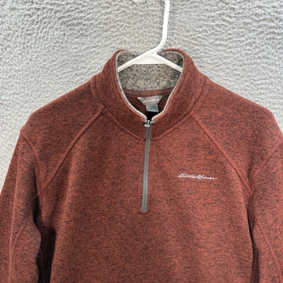 Eddie Bauer Sweater Adult Large Brown Radiator Fleece 1/4 Zip Pullover Outdoors - Picture 6 of 7